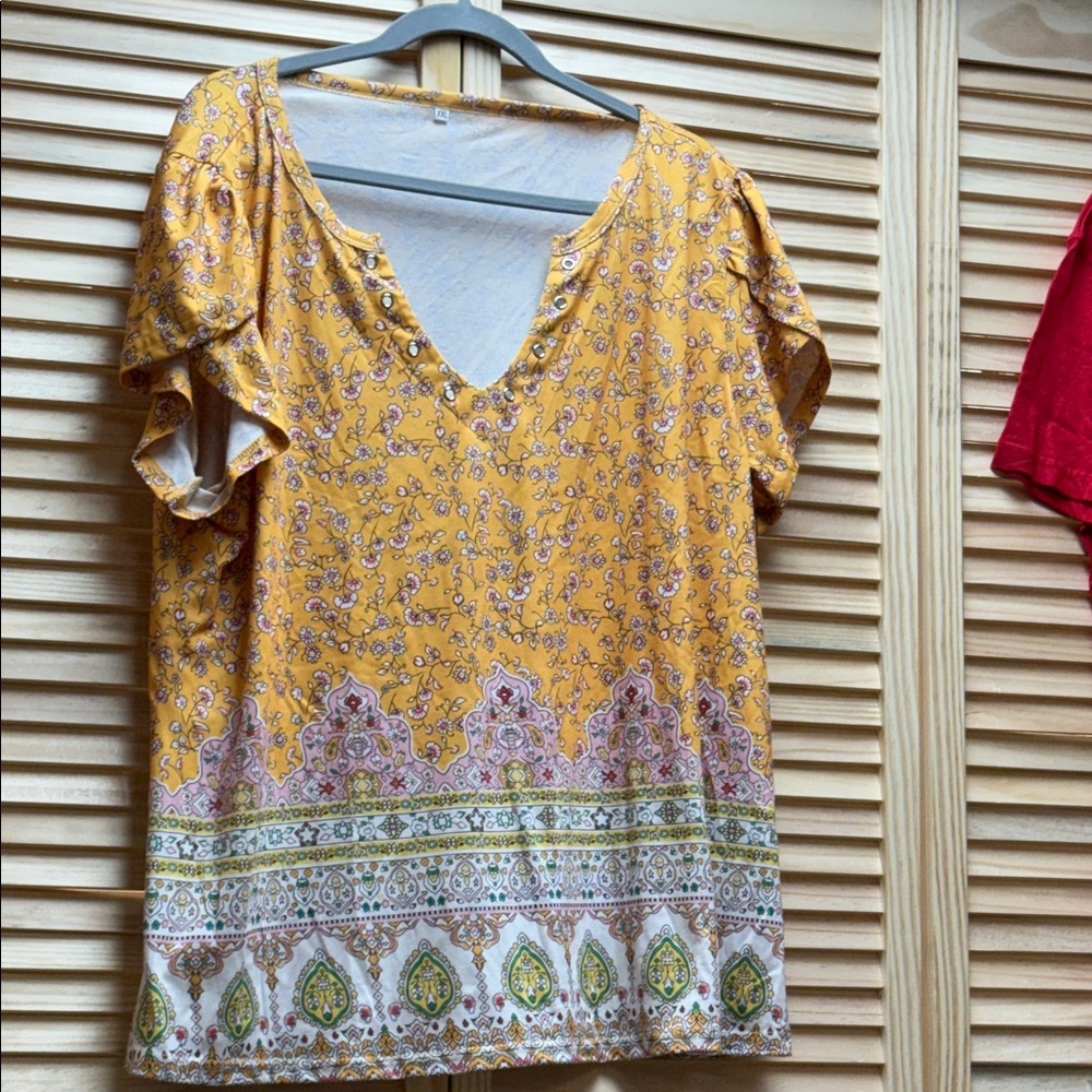 Floral Yellow Top